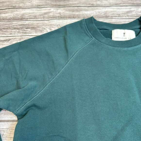 American Tall Womens Wearever French Terry Sweatshirt S SM Small ST Tall Emerald - Picture 3 of 12